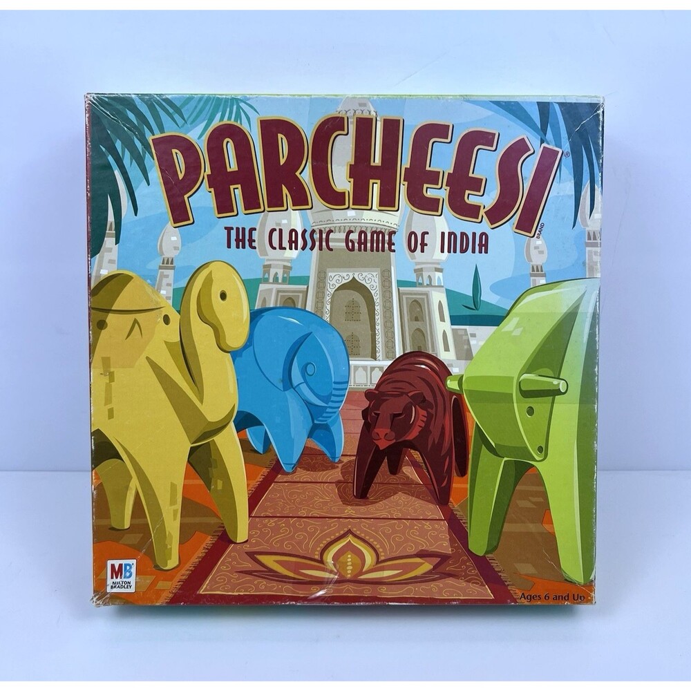 Vtg Parcheesi Board Game Milton Bradley Classic Game of India Complete 2001